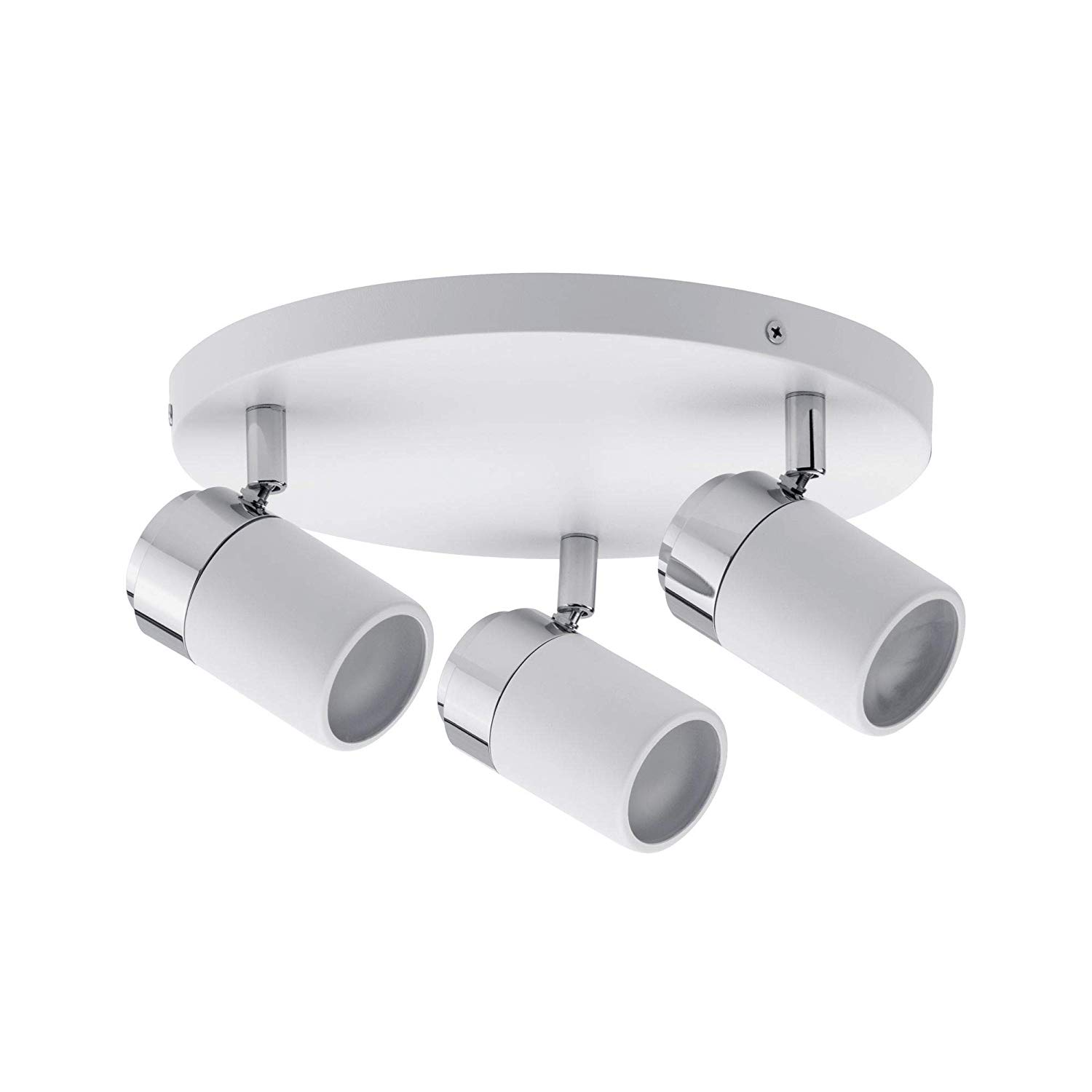 Paulmann 66712 Spotlight Zyli IP44 Rondel max 3x10W GU10 White/Chrome 230V Metal, White, Chrome, 25 x 25 x 11 cm