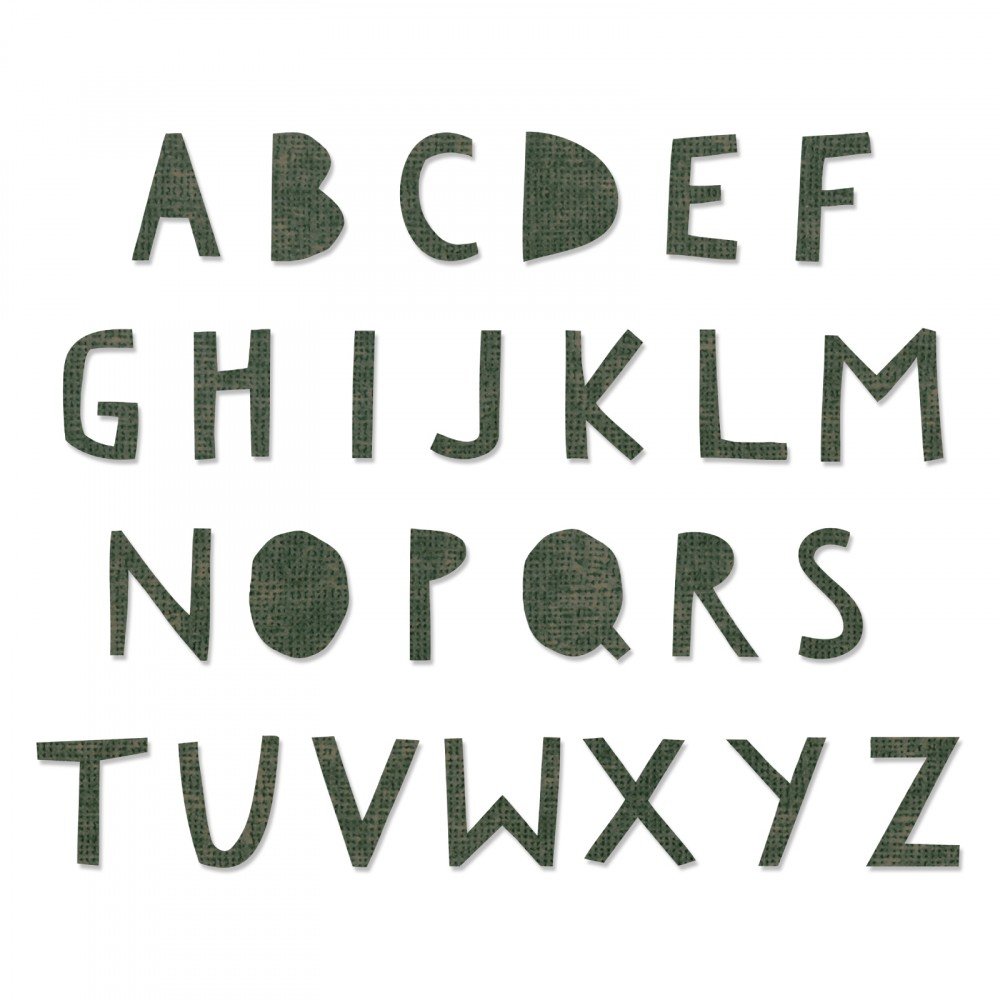 Sizzix Bigz XL Alphabet Die-Cutout Upper by Tim Holtz, Wood/Steel/Plastic, Multi-Colour, 37.6 x 15.3 x 2 cm