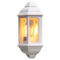 Konstsmide 7011-250 Outdoor Lighting/Cagliari Flush Outdoor Wall Light/1 x 100 W E27 Max Wall Lamp/Clear Glass/Aluminium/IP43/Outside Light Matt White