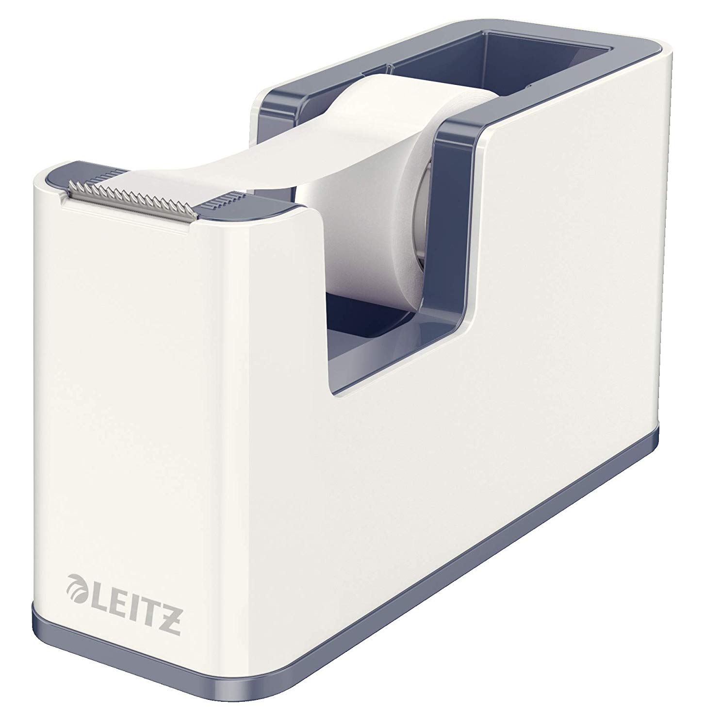 Leitz Tape Dispenser, Heavy Base with Tape, Wow Range, Pearl White/Grey, Abroller