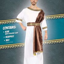 Costume De Dieu Grec Bristol Novelty – Toge Drapée, Couronne, Ceinture, Taille M, Pour Halloween Et Fêtes Toga