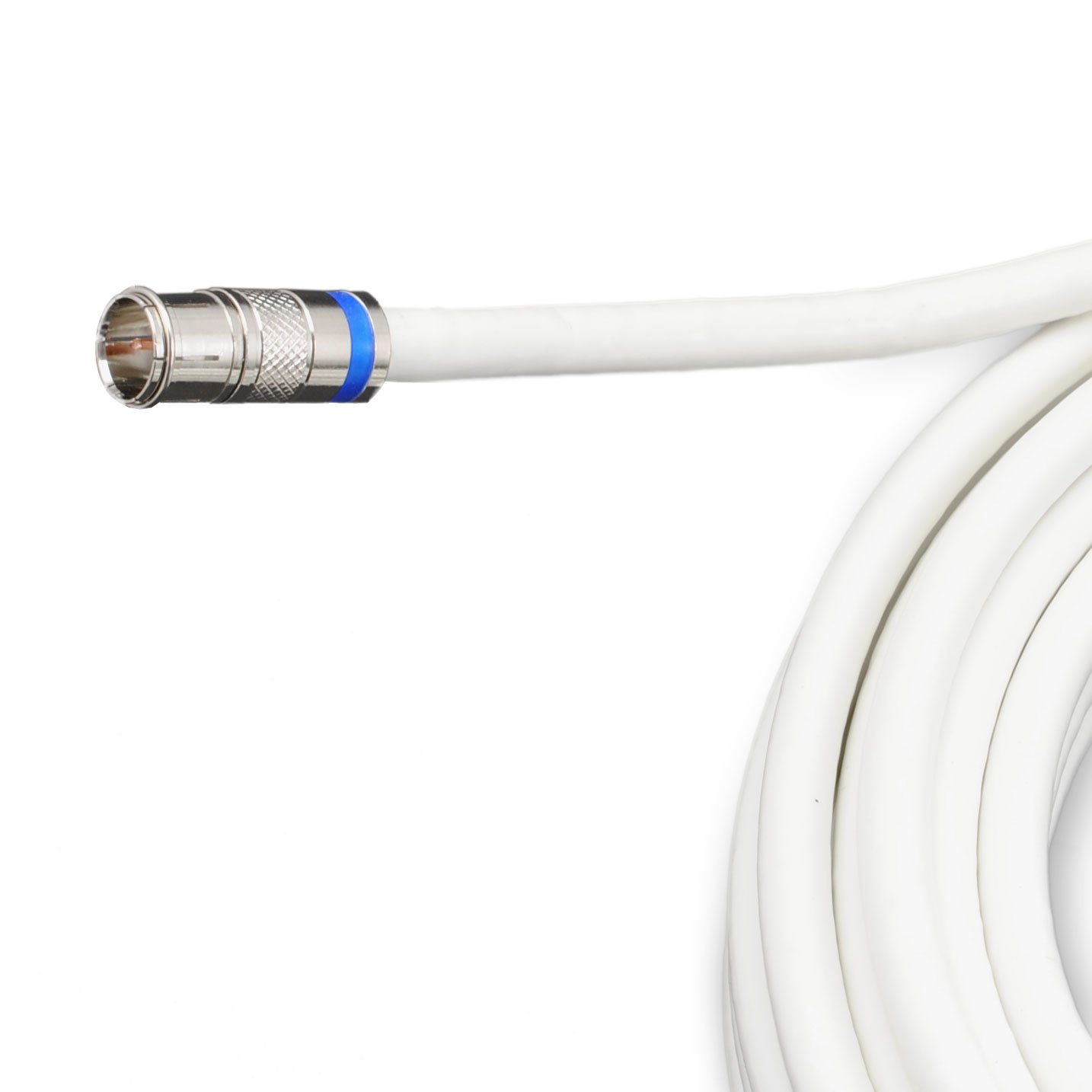 Satix SKK02002 Coaxial Cable 2 F-type quick plugs push-on F-connectors triple shielded 120 dB class A+ satellite dish cable tv 20 m white - Image 2