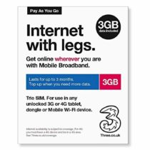 Three Mobile Pay As You Go Mobile Broadband 3 GB data SIM