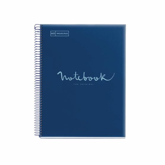 Miquelrius A4 Spiral Notebook, Emotions Navy – Grid Navy – BigaMart