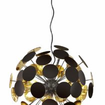 Trio Leuchten Discalgo 309900632 Pendant Light Metal / Plastic Matte Black / Gold Colour Excluding 6X E14