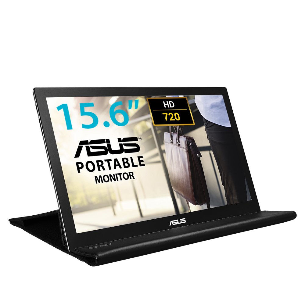 ASUS MB168B 15.6 Inch Portable USB Monitor, 1366x768, TN, Black, Silver, 15.6" TN