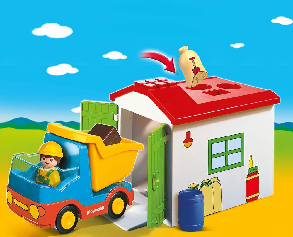 PLAYMOBIL 70184 1.2.3 Truck with Fillable Sorting Garage, educational toy, fun imaginative role-play - Image 2