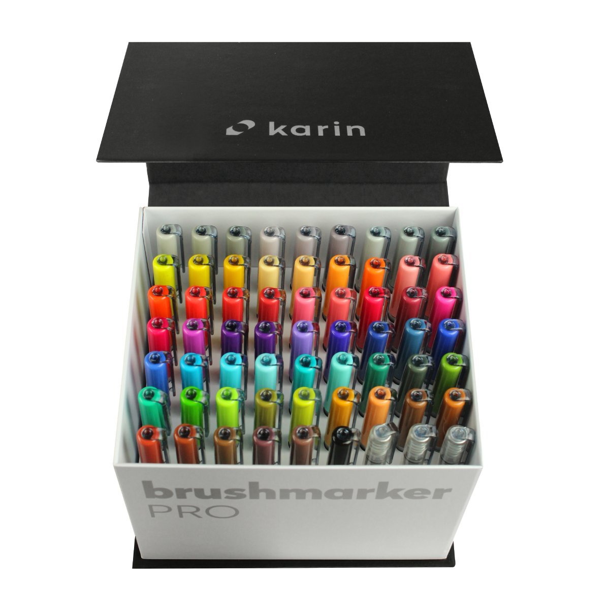 KARIN Megabox Brush Marker Pro Water-Based Brush Pen Suitable for Painting Drawing and Handlettering Multi-Coloured KAR27C7 Assorted