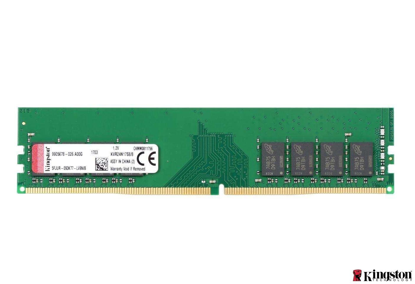 Kingston KVR24N17S8/8 Value RAM 8 GB DDR4 Non-ECC CL17 DIMM 1Rx8 Memory, Green - Image 2