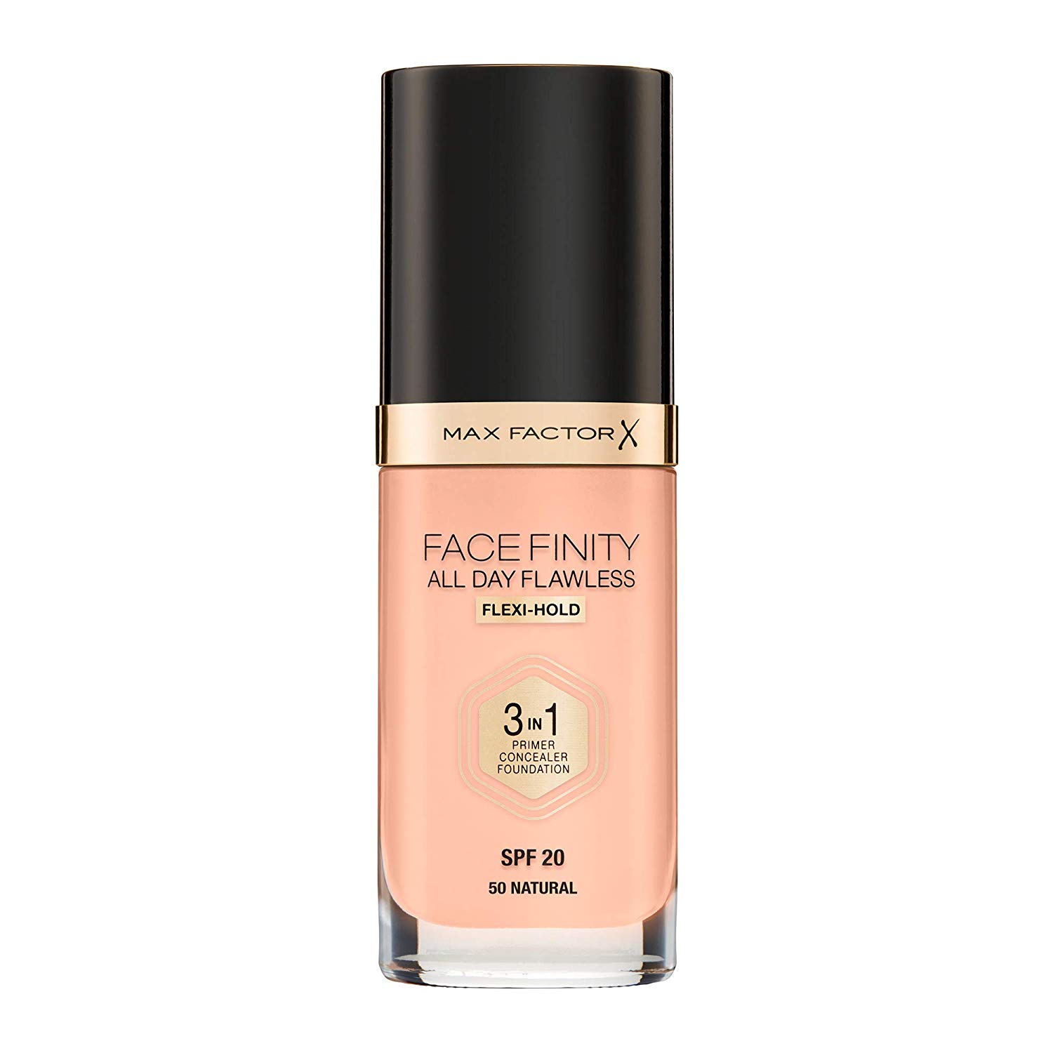 MAX FACTOR, Facefinity All Day Flawless Foundation, 3-in-1 Concealer, Liquid Foundation & Face Primer, Up To 30hr Wear