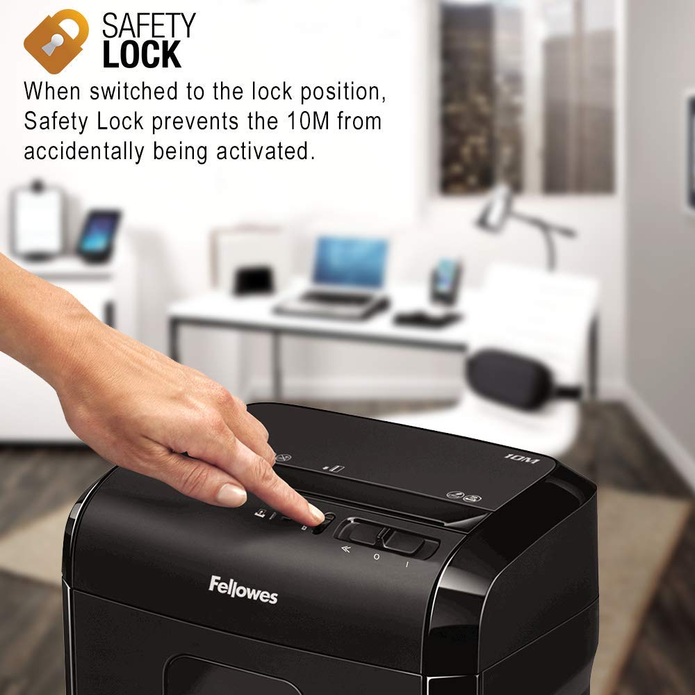 Fellowes Paper Shredder for Home Office Use, 10 Sheet Micro Cut Shredder for Home and Office Use - Image 4