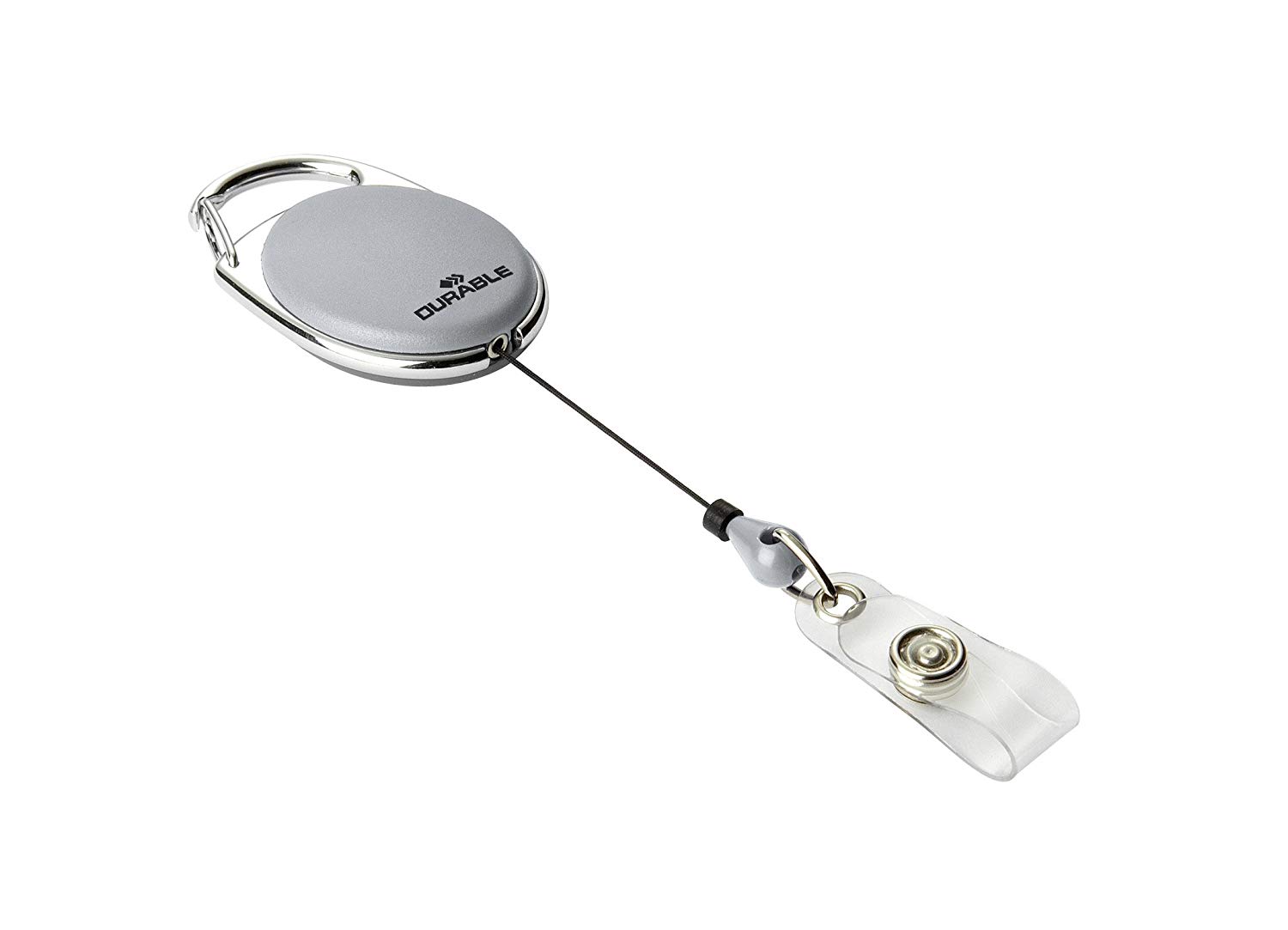 Durable Style Badge Reel - Grey (Pack of 10)
