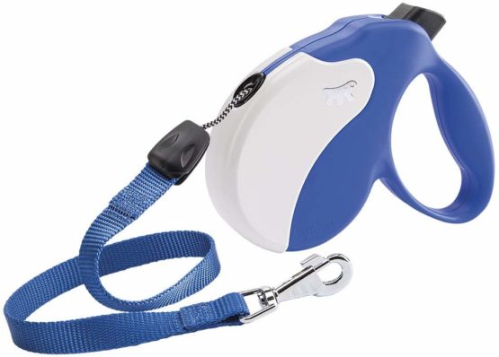 Retractable Dog Lead AMIGO Cord L, Folding Cord, 5 m, Max 50 kg, Blue