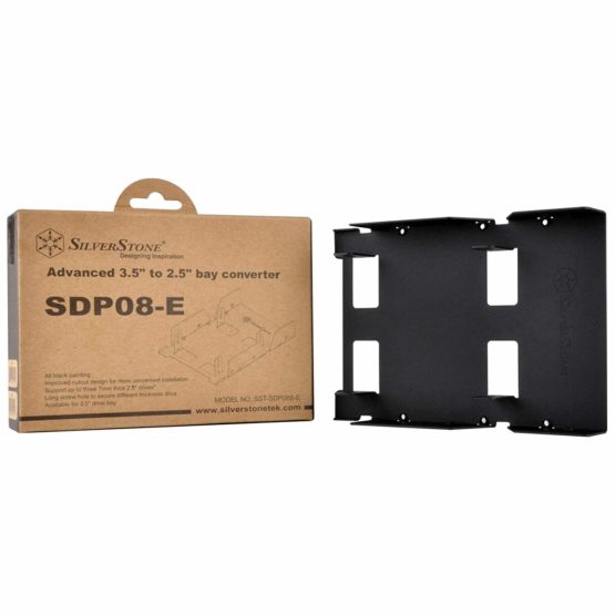 SilverStone SST-SDP08B-E - 3.5" to 3x 2.5" SSD/HDD Mounting Adapter Bracket Hard Drive Holder, black - Image 2