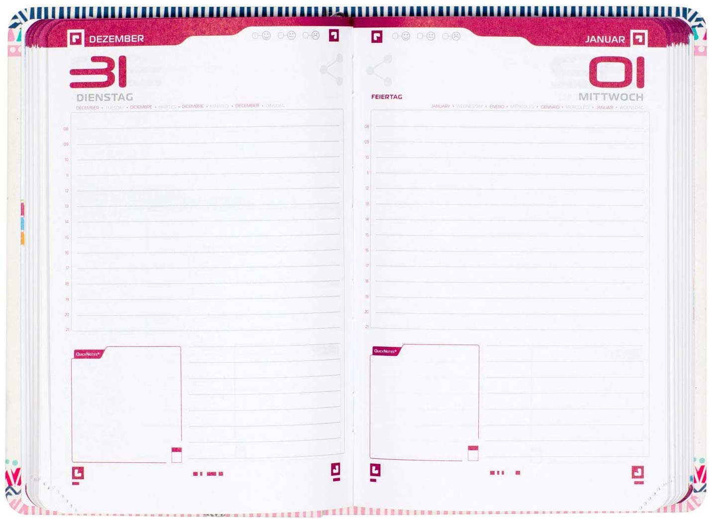 Oxford Boho Chic Student Calendar 12 x 18 cm 1 Day per Page with 176 Sheets 80 g/m2 Optic Paper SCRIBZEE Compatible Design Elephant - Image 4