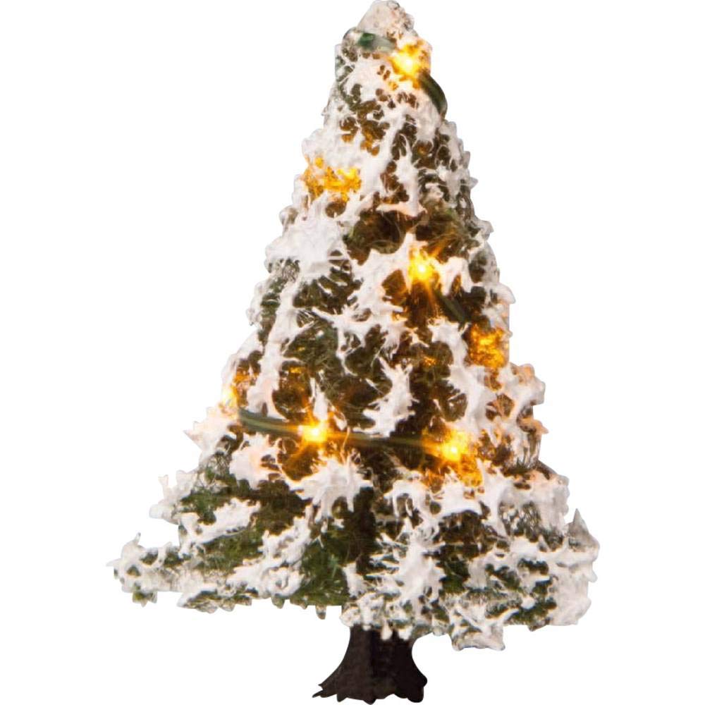 Noch Iluminated Christmas Tree snowy, with 10 LEDs, 5 cm high, Coloured, 18 cm
