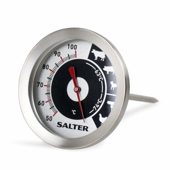 Salter Kitchen Analogue Meat Thermometer, Easy Read Food Probe, Cooking, Roasting, BBQ, 1 Degree Precision, 50-100C Measurement Range + Ideal Temperature Measure Gauge for Perfect Roast Every Time