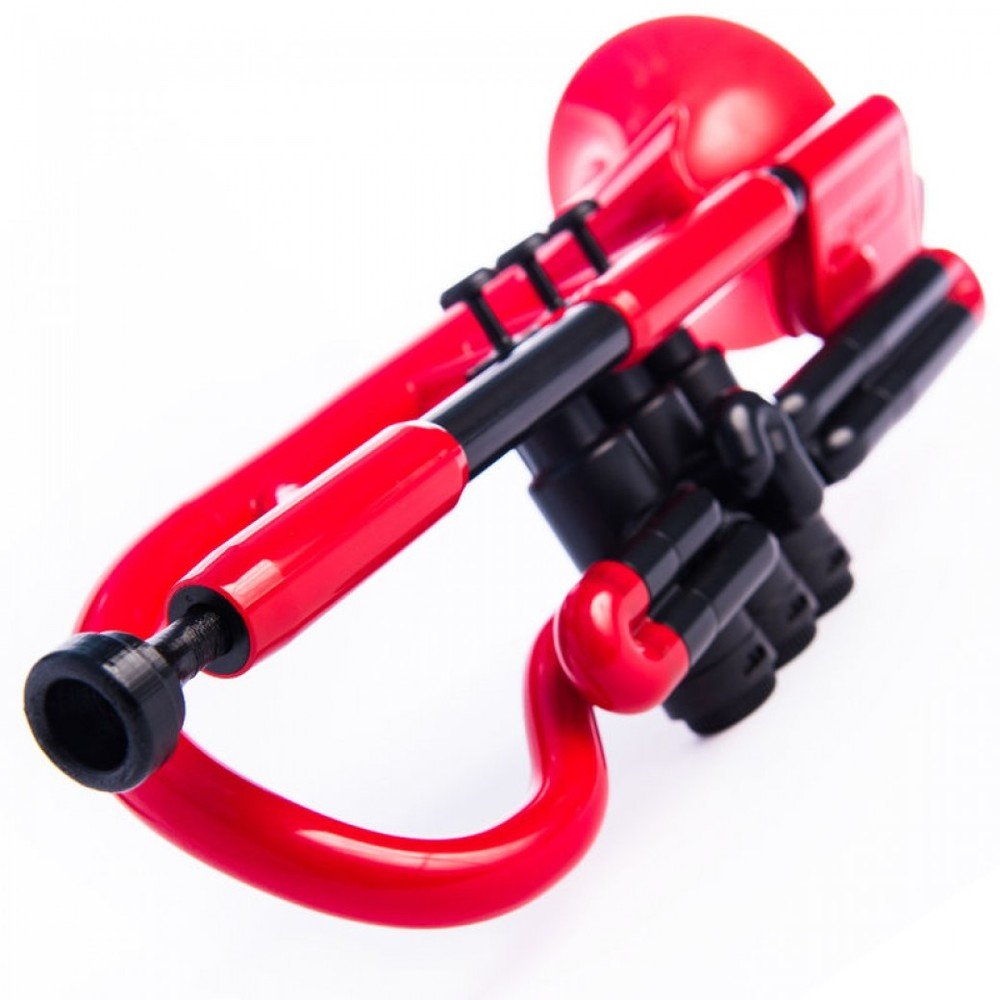 pCornet Plastic Cornet with Carry Bag 2B and 4B Mouthpiece - Bb Student - Red - Image 4