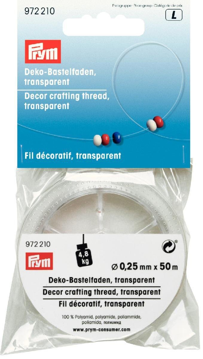 Prym - Decorative Crafting Transparent (0.25mm, 50m) Thread - 1 Unit, Clear, 14 x 7 x 2 cm - Image 2