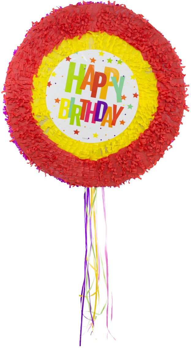 Pinata Asino Arcobaleno Per Feste - 35x39 Cm In Cartone Colorato