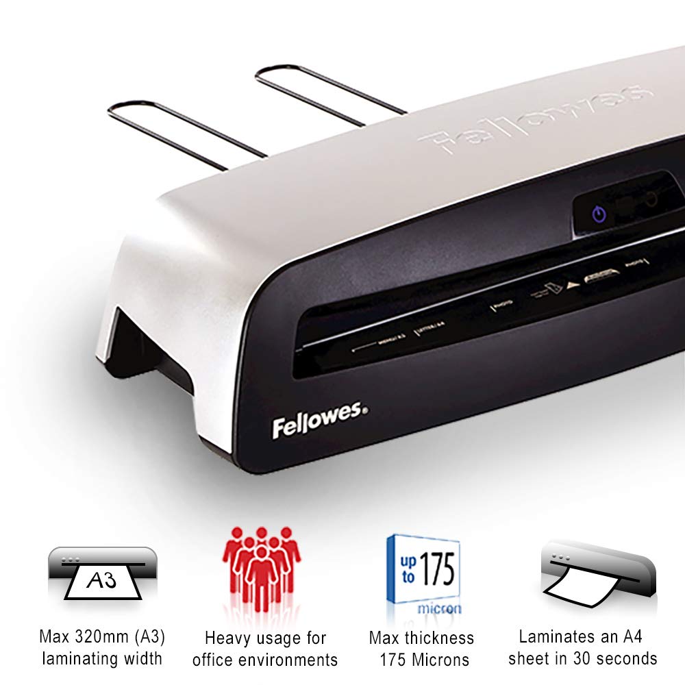 Fellowes Neptune A3 Laminator Machine for Office Use, Rapid 1 Minute Warm Up Time with Anti Jam Technology, 80-175 Micron - Image 3