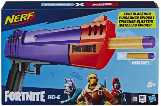 Nerf Fortnite HC-E Mega Dart Blaster – Includes 3 Official Nerf Mega Fortnite Darts – For Youth, Teens, Adults