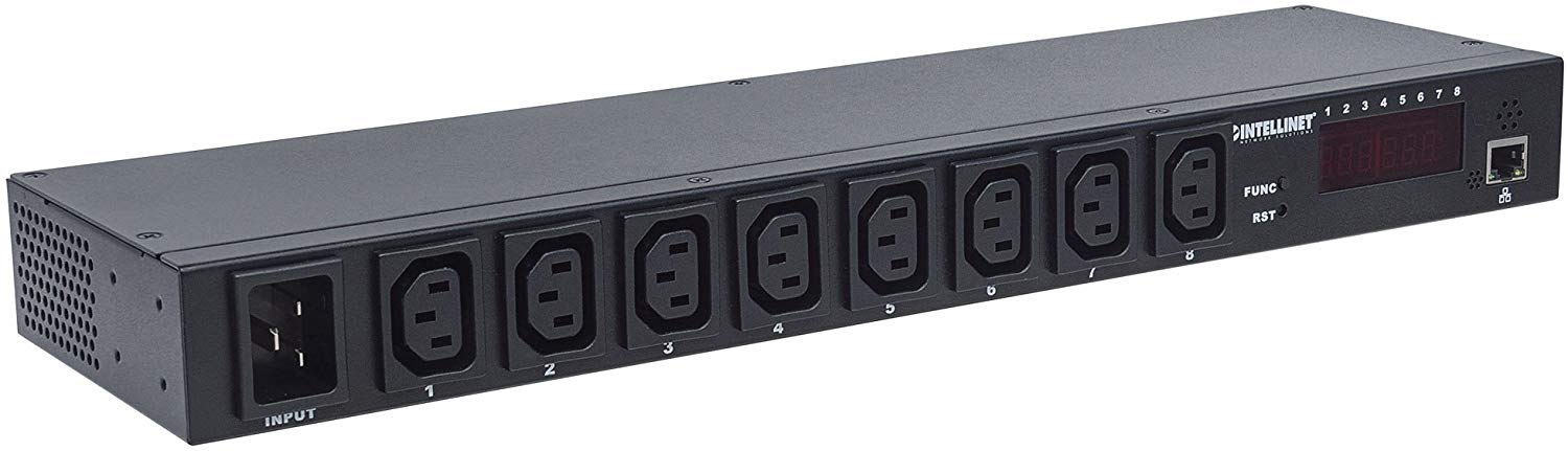 Intellinet 163682 19" Intelligent 8-Port PDU, 19" Rackmountable Intelligent Power Distribution Unit; Monitors Power - Image 2