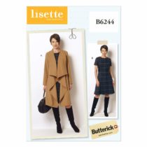 Butterick Patterns 6244 RR,Misses/Women's Coat and Dress,Sizes 18W-20W-22W-24W