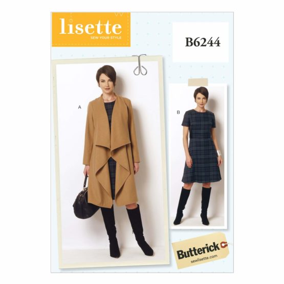 Butterick Patterns 6244 RR,Misses/Women's Coat and Dress,Sizes 18W-20W-22W-24W