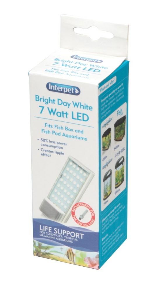 Interpet LED Energy Saving Lamp to Fit Fish Pod 48, 64 and 120 Litre Aquarium, 7 W - Bright Day White - Image 2