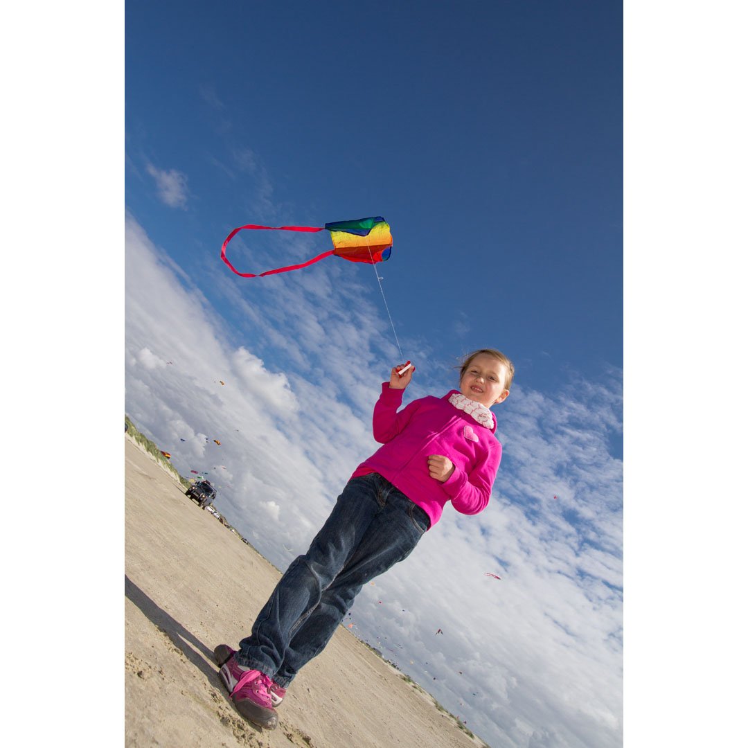 HQ Kites Pocket Sled, Single Line Kite, Color Rainbow, Active Outdoor Fun For Ages 5 and Up