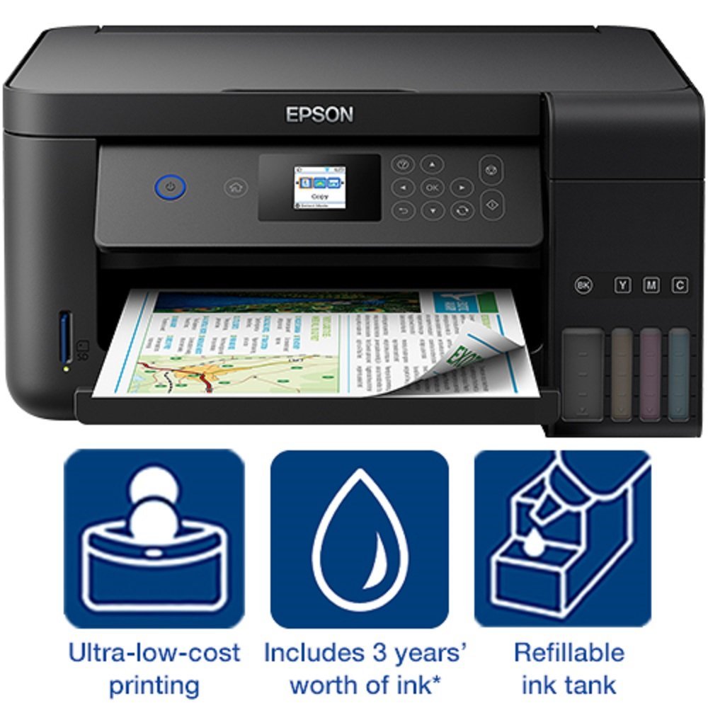 Epson EcoTank ET-2750 A4 Print/Scan/Copy Wi-Fi Printer, Black - Image 2