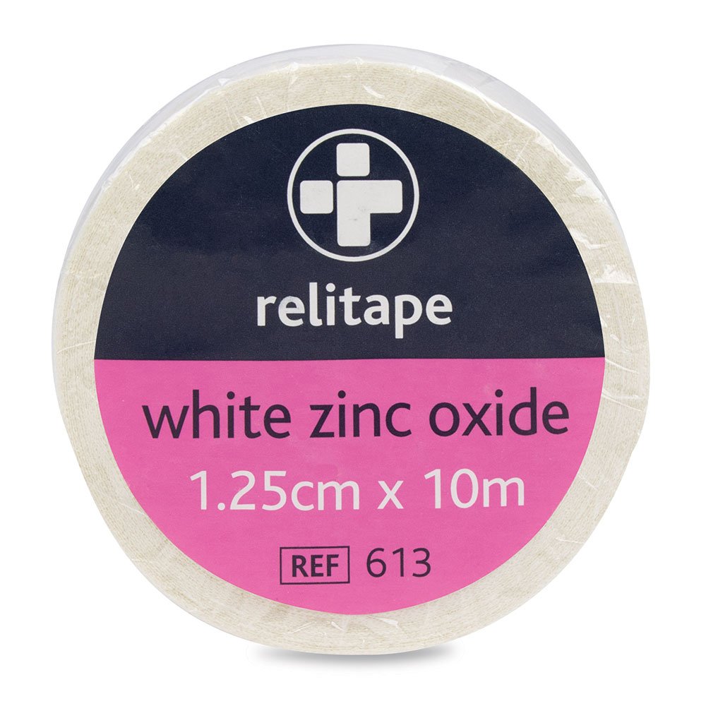Reliance Medical White Relitape Zinc Oxide Tape, High Tensile Strength, Non-Stretch Cotton Fabric, Long-Lasting Adhesive