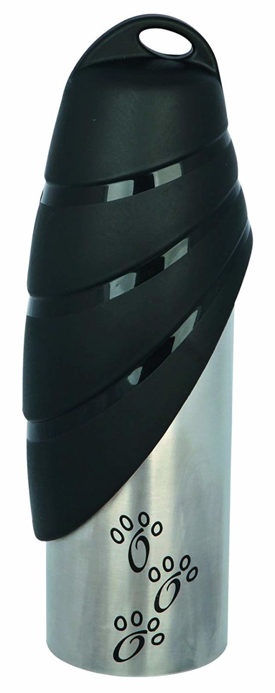Trixie Bottle with bowl, stainless steel/plastic ( Assorted Color )