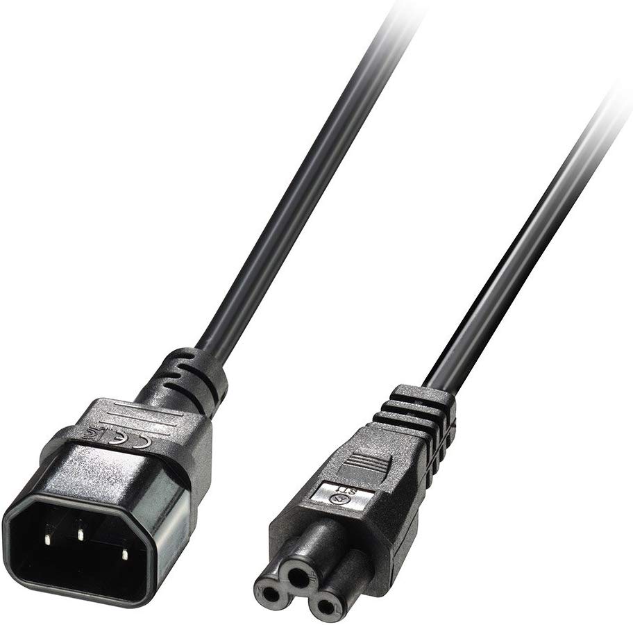 LINDY 5m Black IEC C14 to IEC C5 Cloverleaf Power Cable Extension