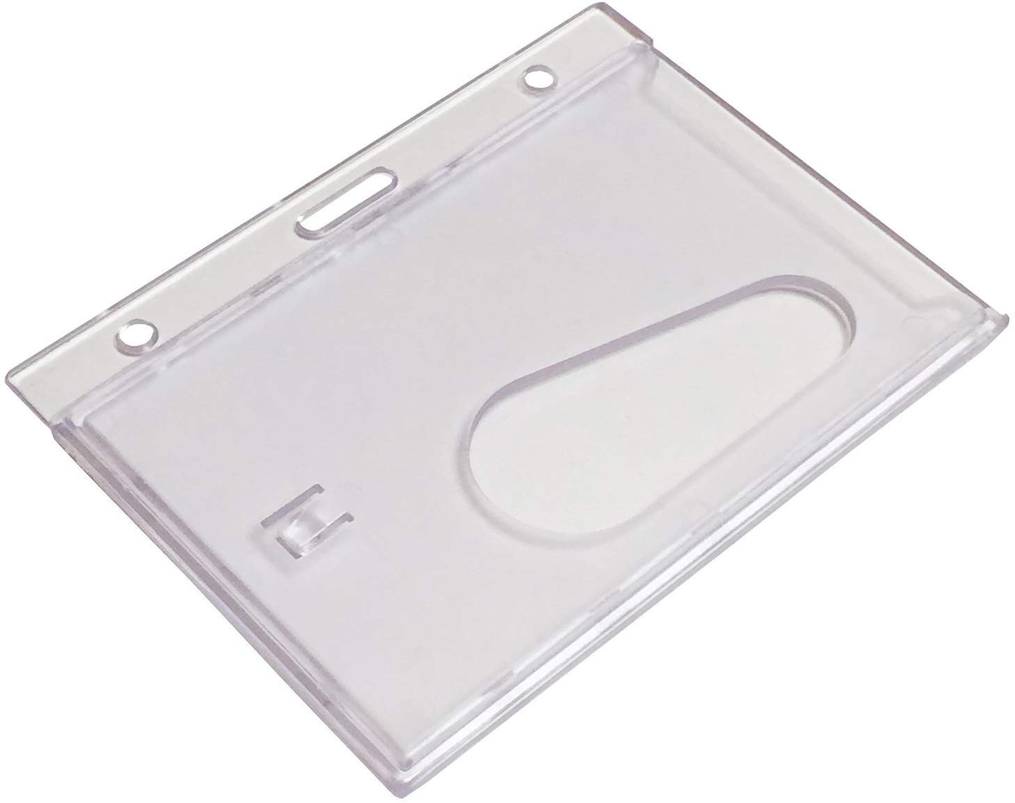 Customcard ltd® Clear Enclosed ID Card Badge Holder Pack of 5, Landscape 5