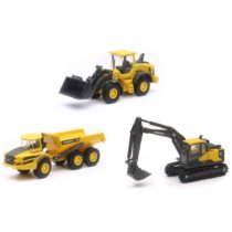 New Ray Volvo Window Box 32095 Construction Equipment Set of 3 Yellow