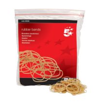 5 Star Office Rubber Bands No.16 Each 63x1.5mm Approx 2000 Bands [Bag 0.454kg], Brown