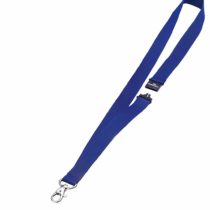 Durable Textile Lanyard 20 mm Blue | Pack of 10 Necklaces | Includes Safety Release | Holds a Variety of Badges and Passes