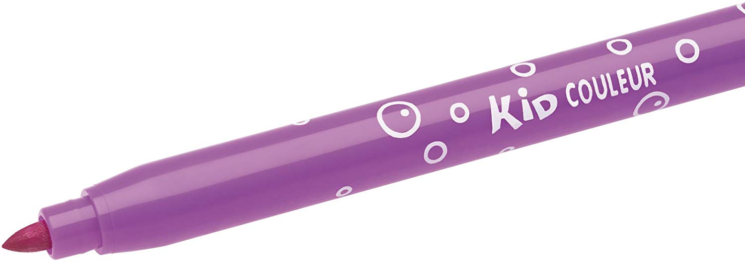 BIC Kids Felt Tip Pens, Kid Colour with Medium Blocked Tip, Vivid Colouring Pens, Washable Markers, Back to School Supplies, 24 Pack - Image 3