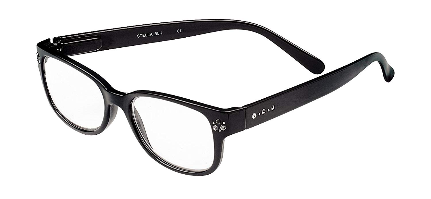 SIGHT STATION Plus 1.50 Black Rhinestone Stella Reading Glasses BigaMart
