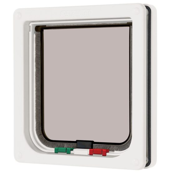 Cat Mate 4-Way Locking Cat Flap, Easy Installation, Extremely Durable, Convenient, Weatherproof, Draught Excluder, Silent - White (309 W)