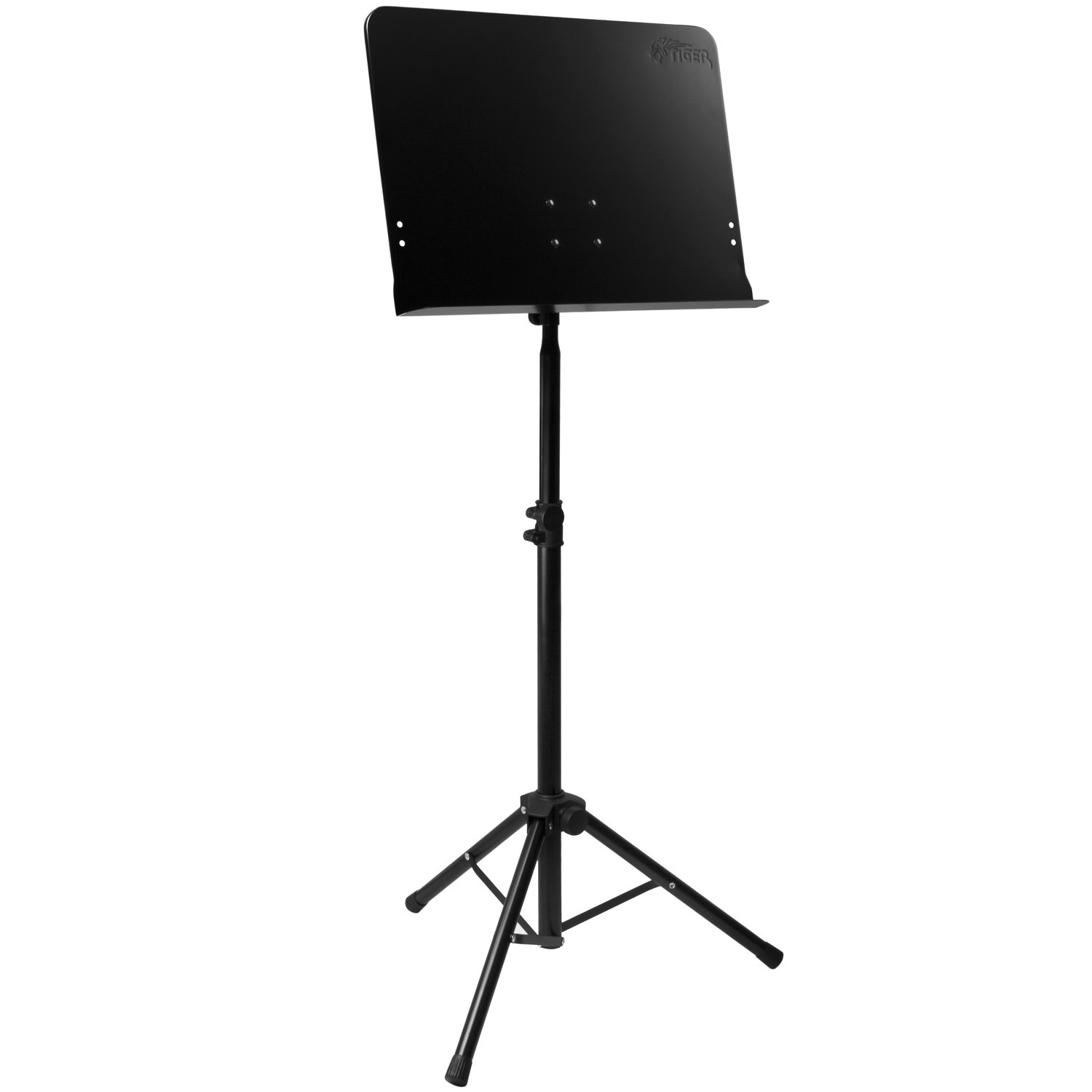 TIGER MUS14-BK Orchestral Sheet Music Stand Telescopic Orchestras, Schools, Singers and Solo Musicians Lip height 62-102cm Black