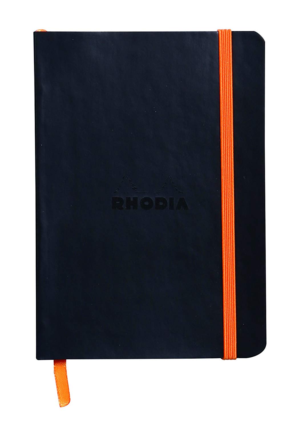 RHODIA 117352C, Black Flexible Notebook, A6, Dotted Dot, 144 pages, Ivory Clairefontaine Paper 90 g/m, Bookmark