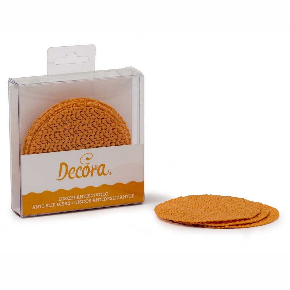 DECORA 9260250 10 Anti-Slip Disks diameter 9 Cm, Orange, 11.5 x 11.5 x 2.8 cm