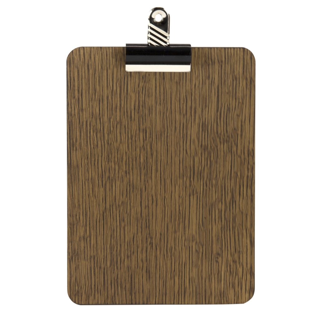 Chalkboards UK Clip Board, Wood,dark brown, 150 x 210 mm, A5 (21 x 15 x 0.60cm
