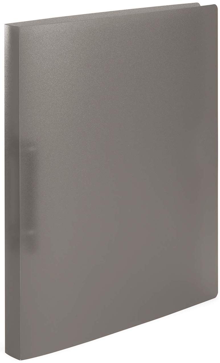 HERMA Ring Binder Translucent in Grey, A4, 25 mm Spine, Slim 2-Ring Binder Made of Plastic
