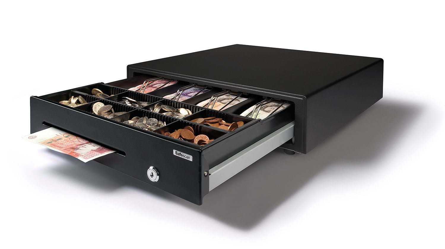 Safescan SD-4141 Standard-Duty Cash Drawer that Safely Stores Your Cash, Till Drawer with 4 Note and 8 Coin Slots - Image 3