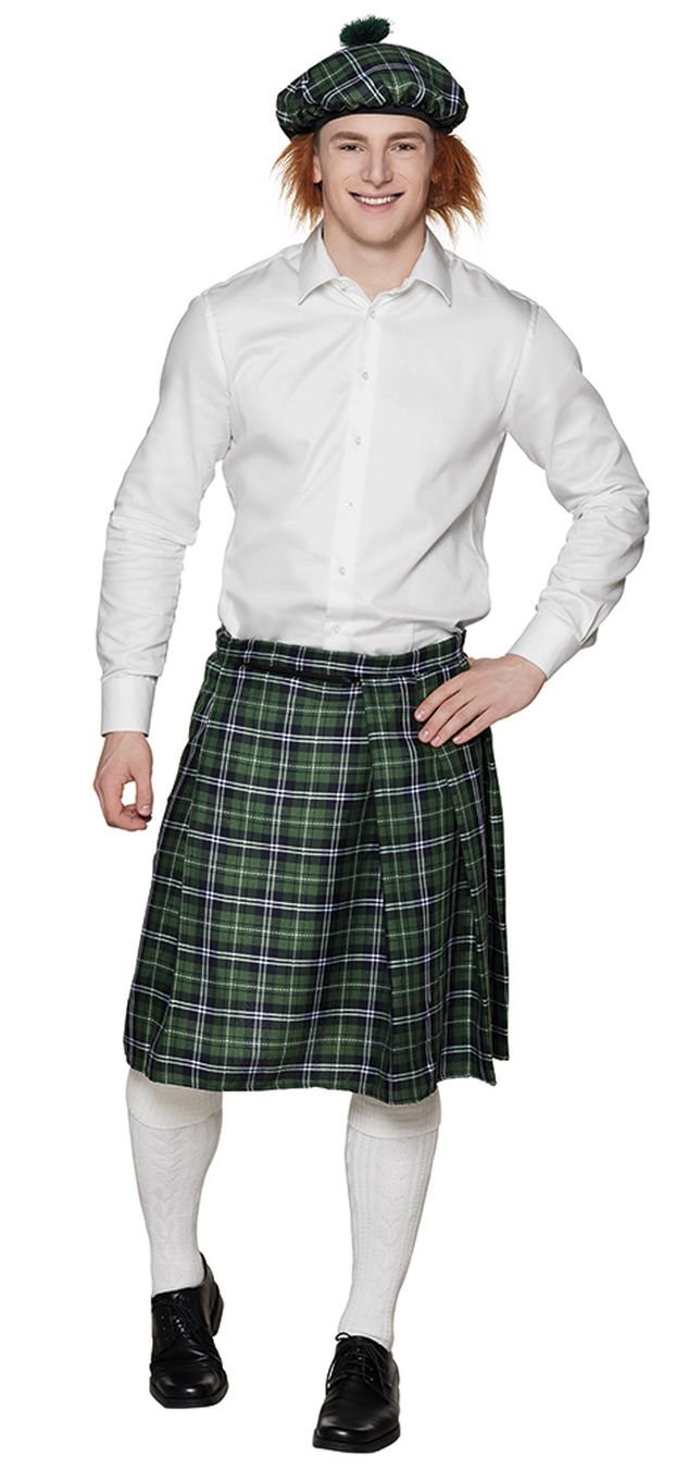 Boland Mr. Tartan Beret - Green Scottish Checked Hat with Hair - Ideal Accessory for Scottish Fancy Dress Carnival, and Theme Parties - Image 2