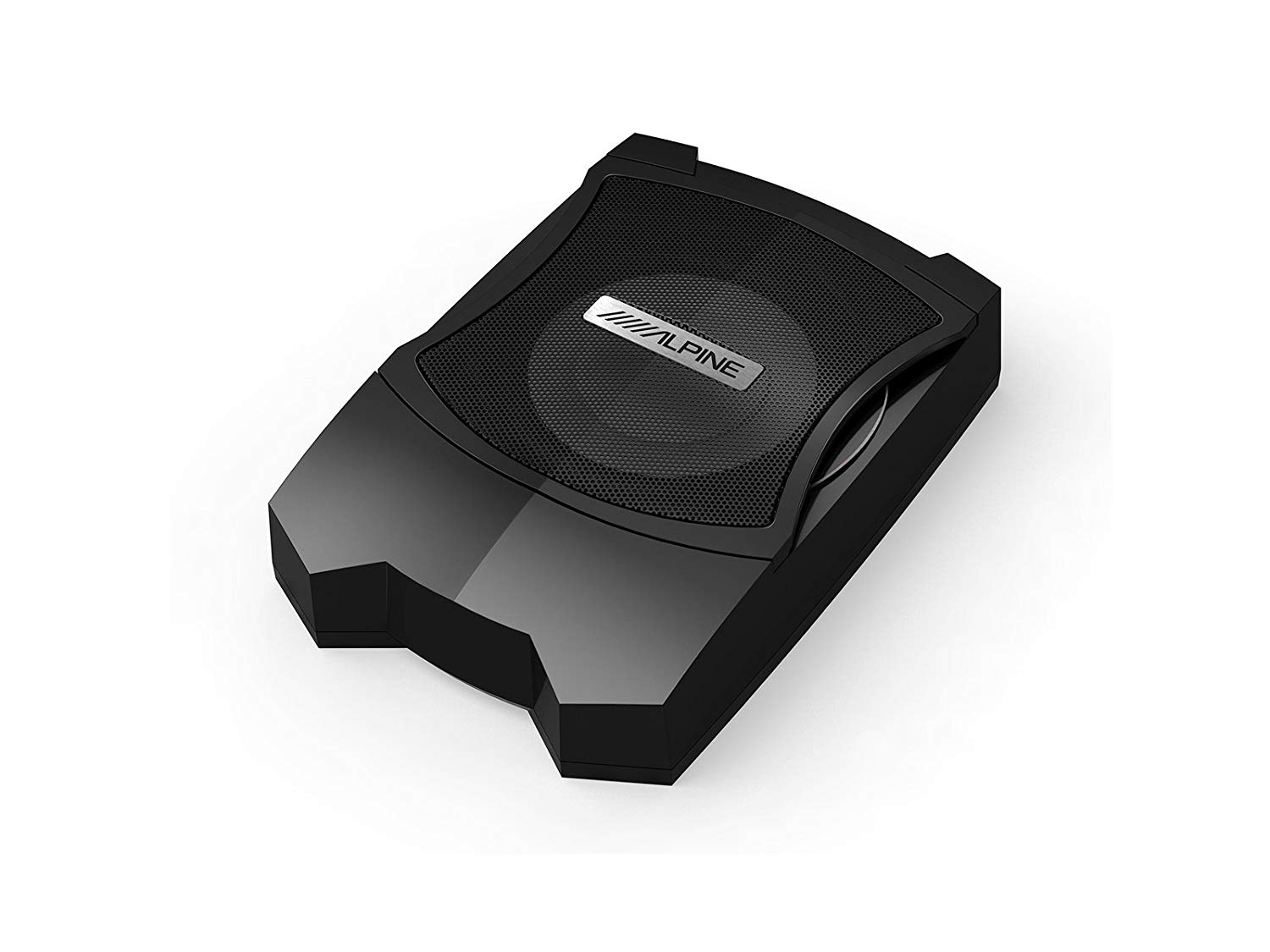 Alpine PWE-V80 Underseat Active Subwoofer, Schwarz, Black/White